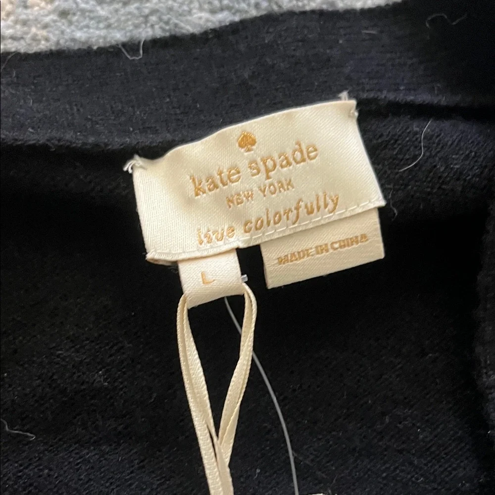 Kate Spade Black Cardigan with Floral Embellishment - Picture 2 of 6